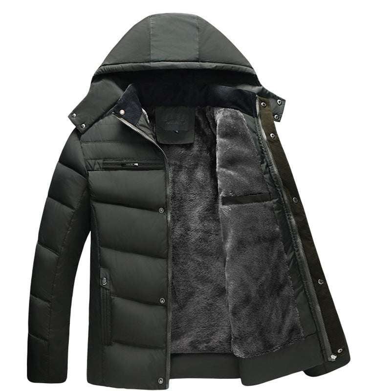 hooded cotton outerwear, plus size apparel, winter jacket men - available at Sparq Mart