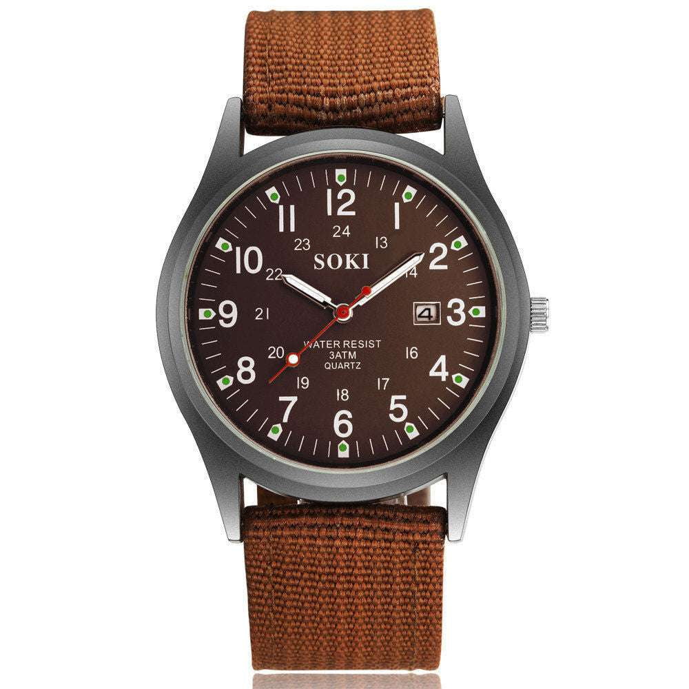 Canvas Strap Watch, Luminous Sports Watch, Men's Quartz Watch - available at Sparq Mart