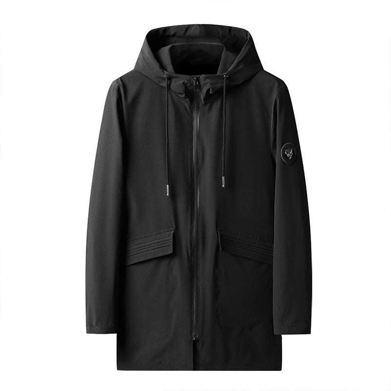 large size outerwear, men's fleece windbreaker, mid-length coat men - available at Sparq Mart