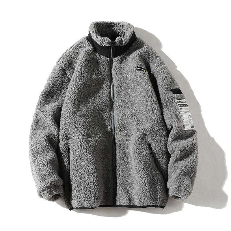 Men's Wool Jacket, Plush Cotton Outerwear, Warm Thick Coat - available at Sparq Mart