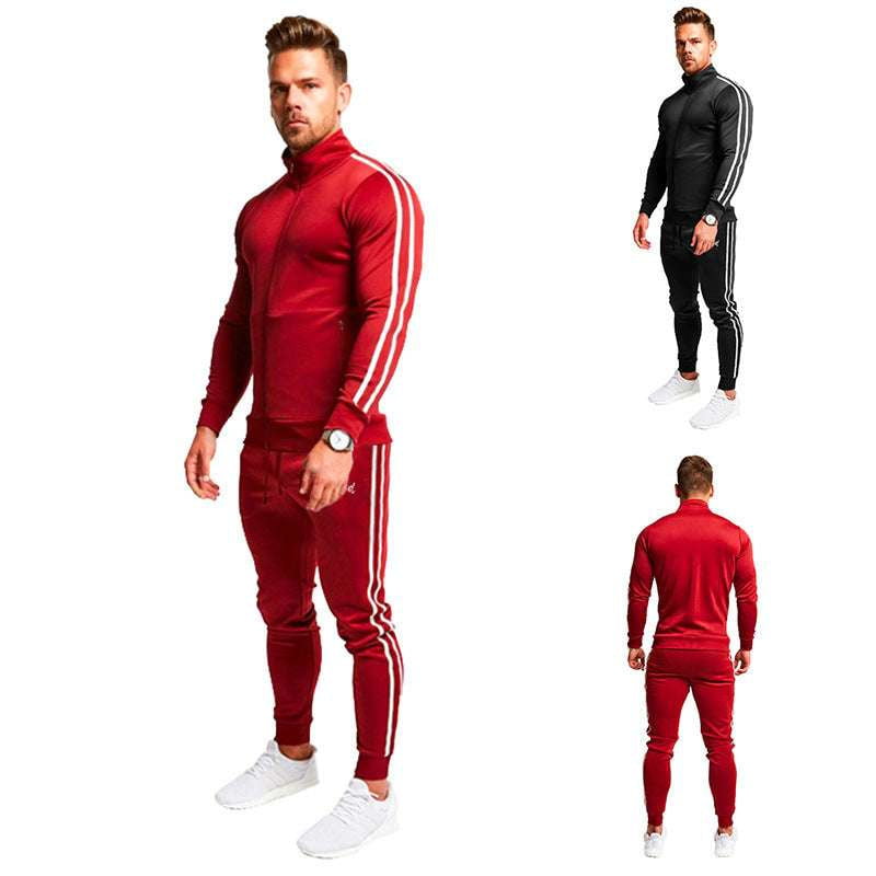 Athletic Striped Trousers, Slim Running Pants, Striped Joggers Men - available at Sparq Mart