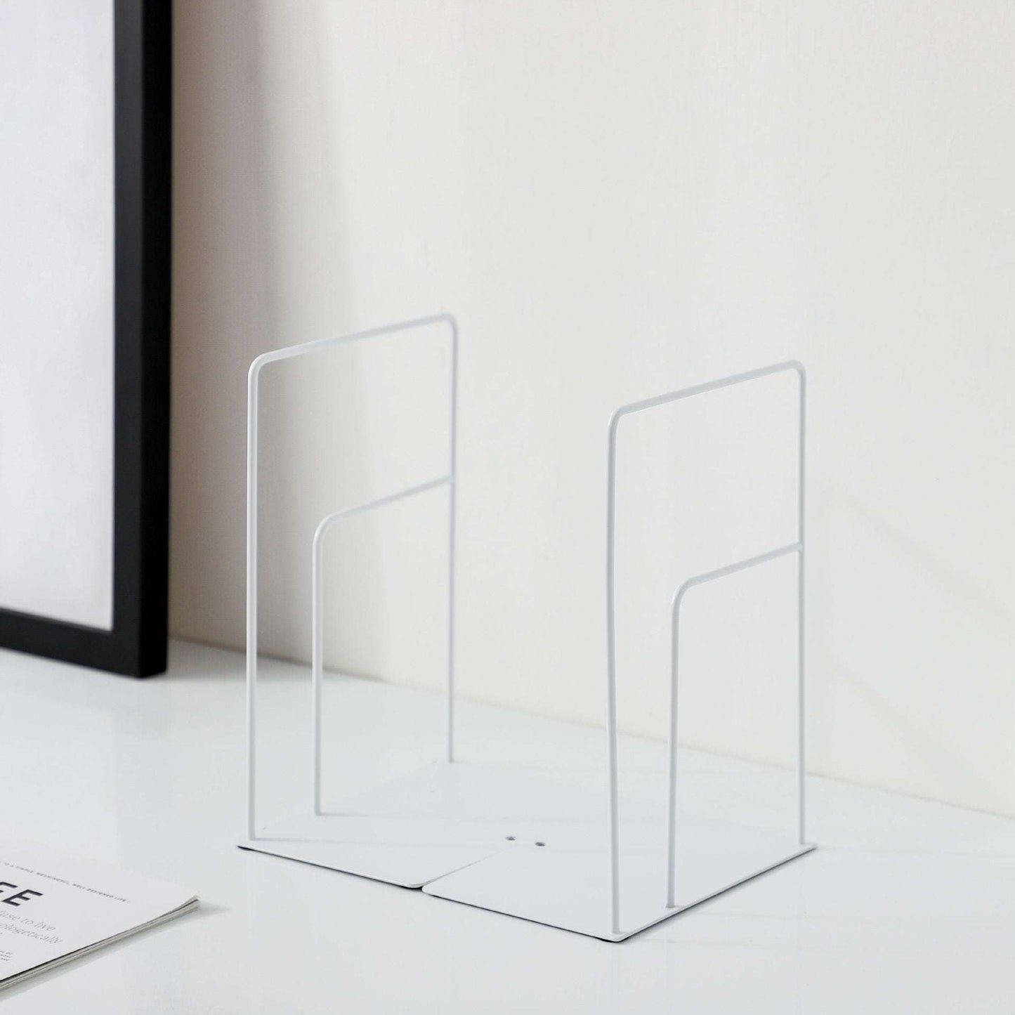 Minimalist Iron Bookends, Office Bookend Organizer, Scandinavian Design Bookends - available at Sparq Mart