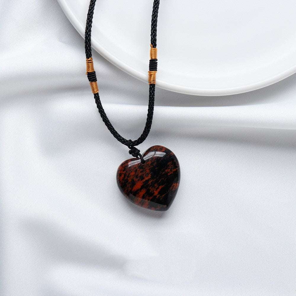 Elegant Ladies Accessory, Heart Shaped Pendant, Natural Crystal Necklace - available at Sparq Mart