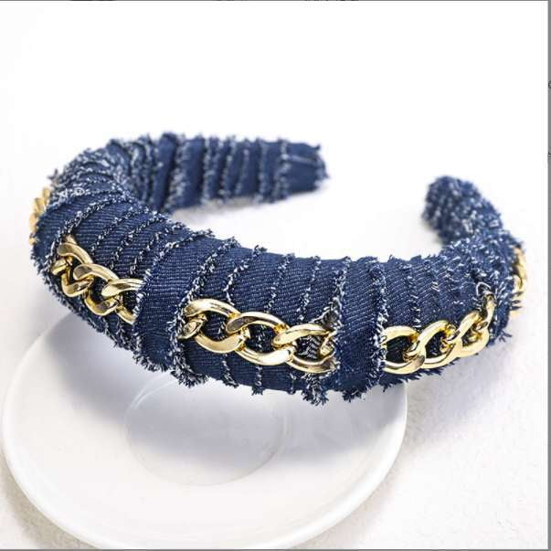 Creative Hair Bands, Denim Headband Online, Thick Denim Accessory - available at Sparq Mart