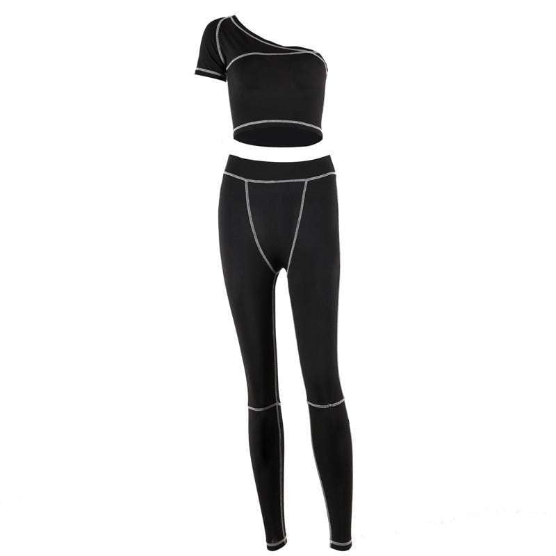 One Shoulder Activewear, Stylish Yoga Apparel, Yoga Sports Outfit - available at Sparq Mart