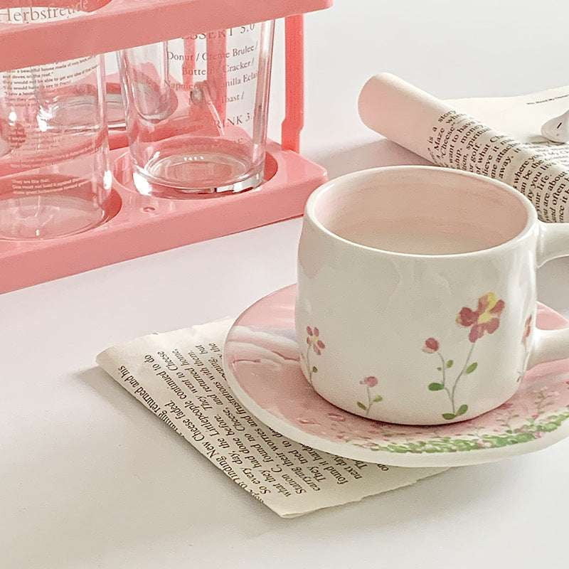 Ceramic Cup Gift, Decorative Teacup Set, Pink Floral Teacup - available at Sparq Mart