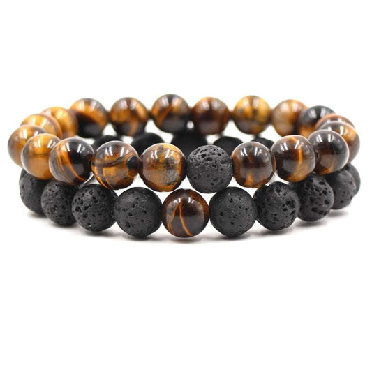 Lava Bead Accessory, Lava Stone Bracelet, Tiger Eye Jewelry - available at Sparq Mart