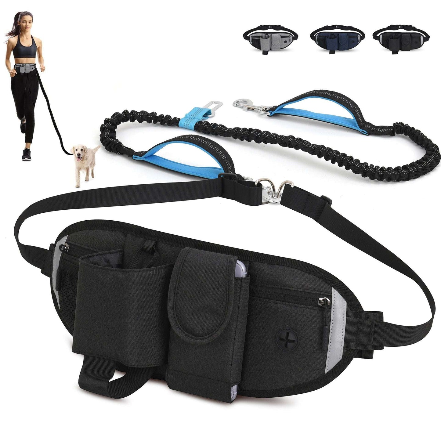 Canine Jogging Pouch, Dog Walking Bag, Waist Bag Leash - available at Sparq Mart