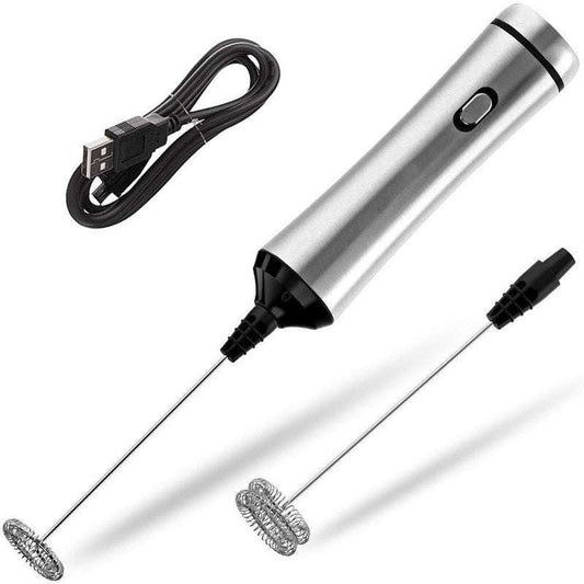 electric frother wand, handheld milk frother, stainless steel frother - available at Sparq Mart