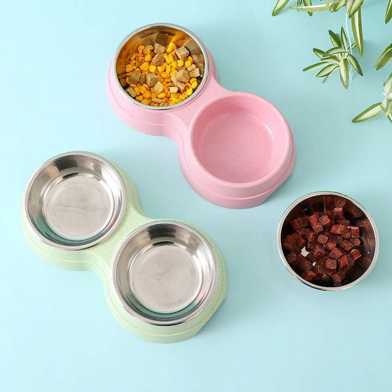 cat drinking dish, puppy feeding supplies, stainless pet bowls - available at Sparq Mart