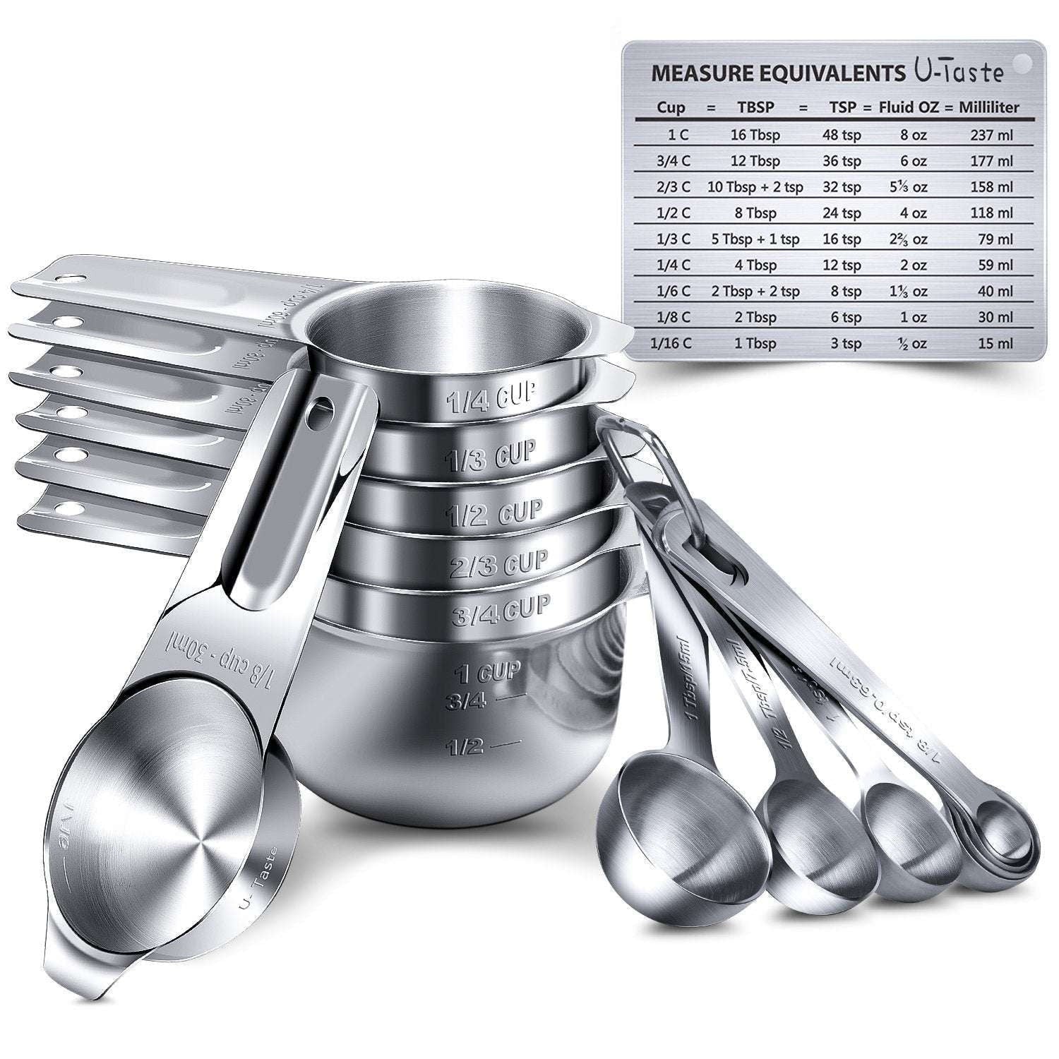 durable measuring set, precise kitchen measurements, stainless measuring tools - available at Sparq Mart