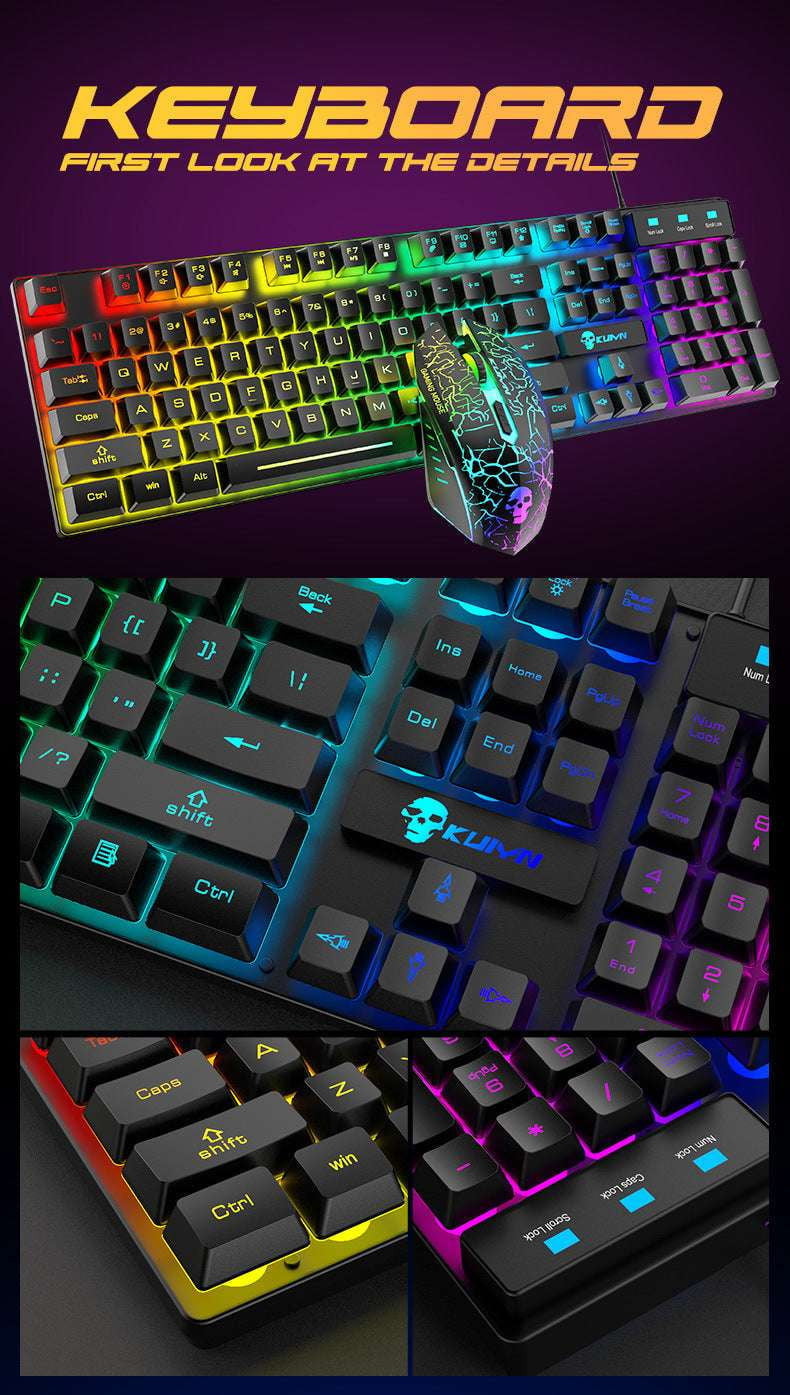 LED Mouse Bundle, Luminous Keyboard Combo, RGB Gaming Set - available at Sparq Mart