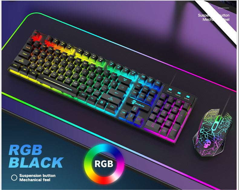 LED Mouse Bundle, Luminous Keyboard Combo, RGB Gaming Set - available at Sparq Mart