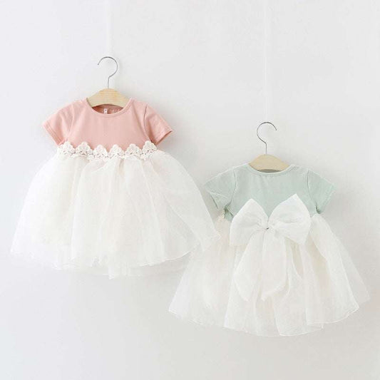 Baby Pink Dress, Cotton Princess Dress, Girls Mesh Skirt - available at Sparq Mart