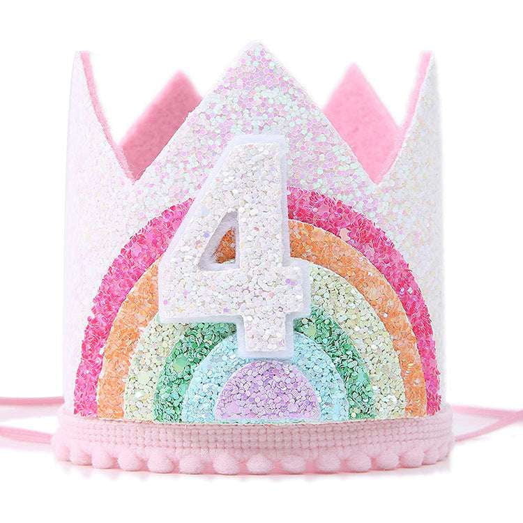 Birthday Crown Accessory, Kids Party Crown, Rainbow Princess Tiara - available at Sparq Mart