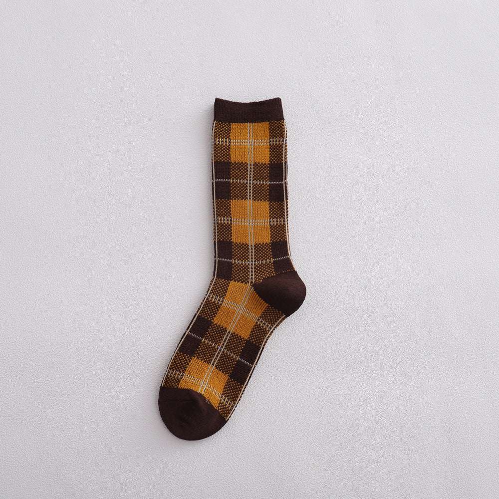 British Checkered Socks, Long Tube Pile Stockings, Retro Tube Socks - available at Sparq Mart