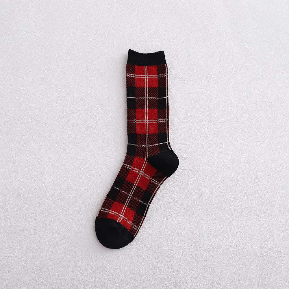 British Checkered Socks, Long Tube Pile Stockings, Retro Tube Socks - available at Sparq Mart