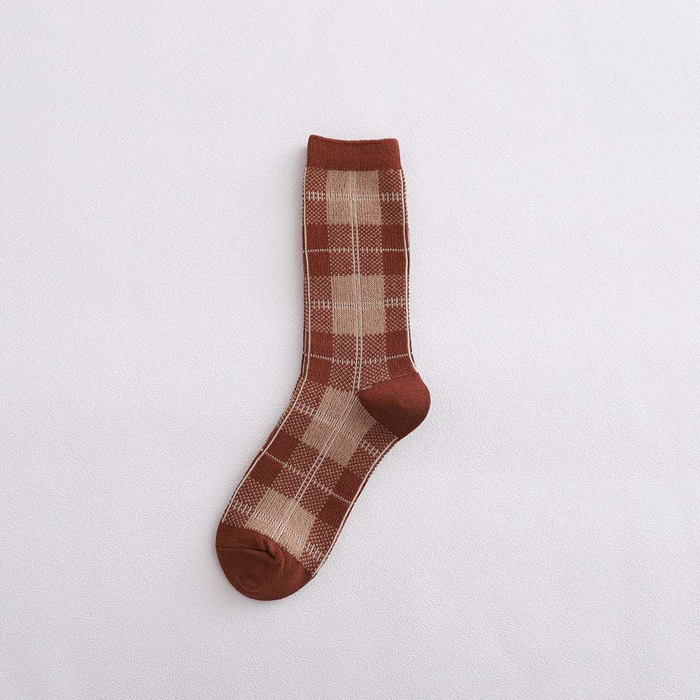 British Checkered Socks, Long Tube Pile Stockings, Retro Tube Socks - available at Sparq Mart