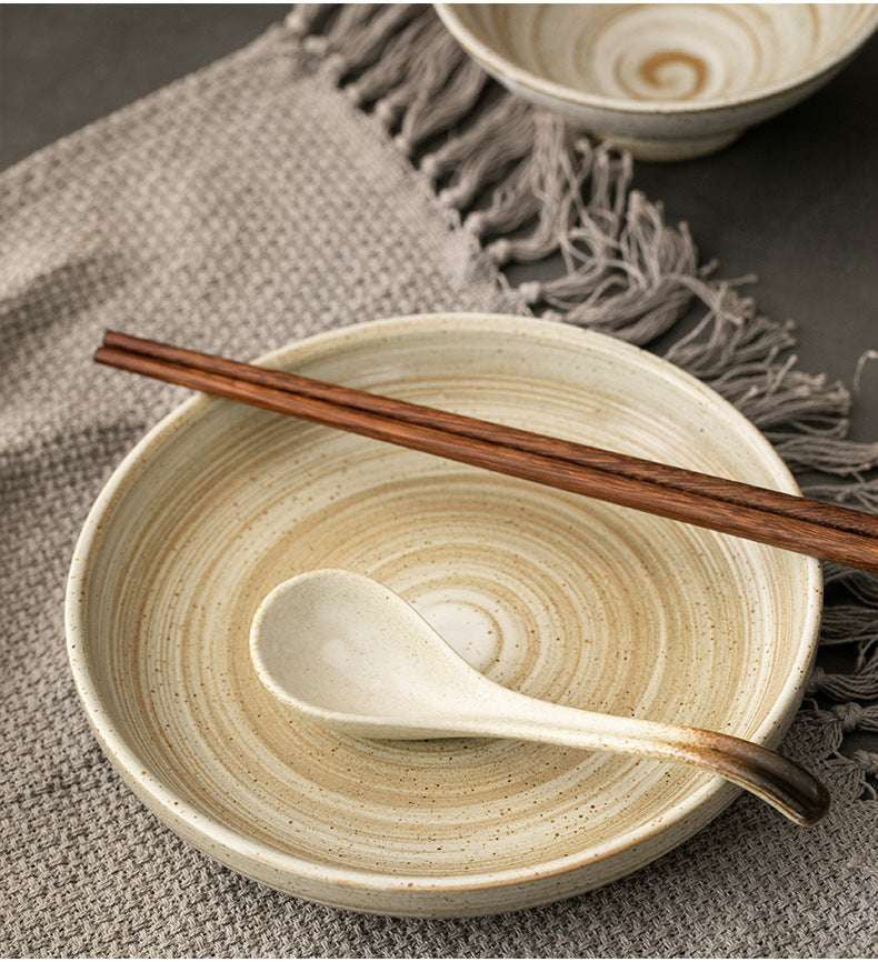 Durable Plate, Retro Stoneware Plate, Stylish Tableware - available at Sparq Mart