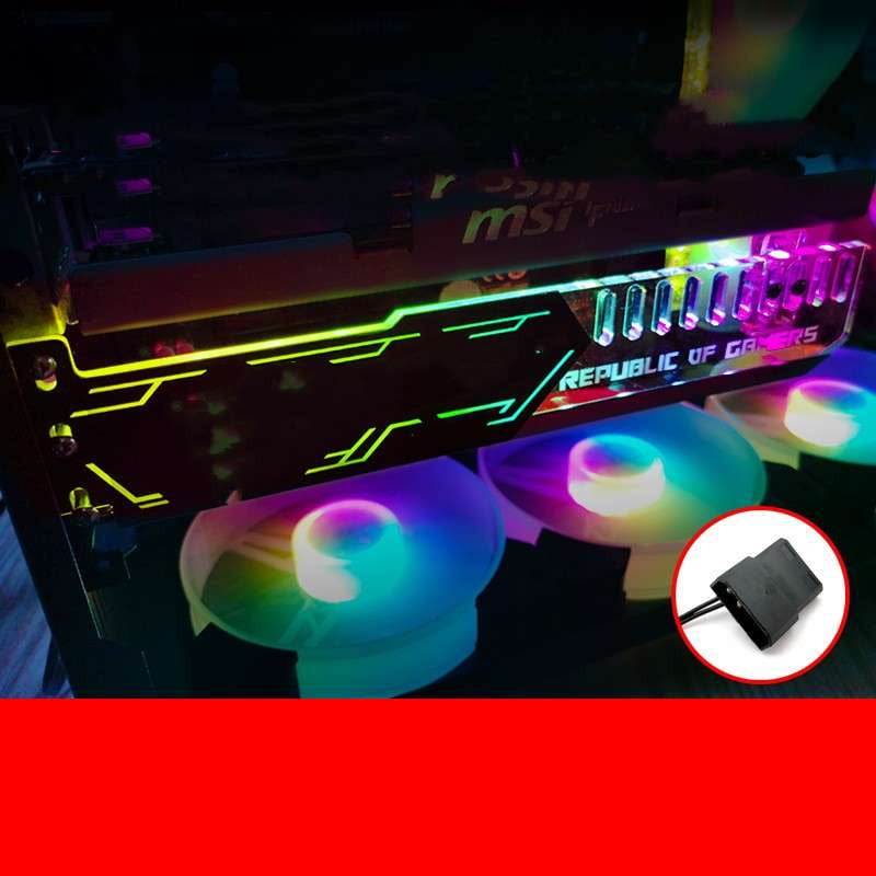 Customizable PC Case Light, LED Light Bar Bracket, RGB Graphics Card Holder - available at Sparq Mart