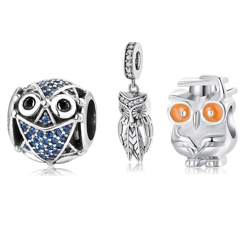 DIY Bead Charms, Owl Silver Beads, Sterling Charm Animals - available at Sparq Mart