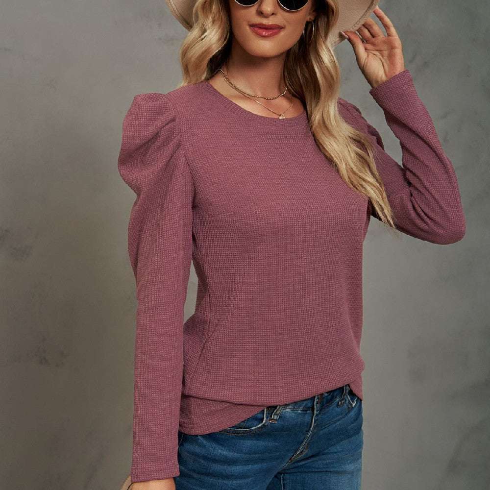 Stylish Women's Top, Waffle T-shirt Top, Women's Long-sleeve Top - available at Sparq Mart