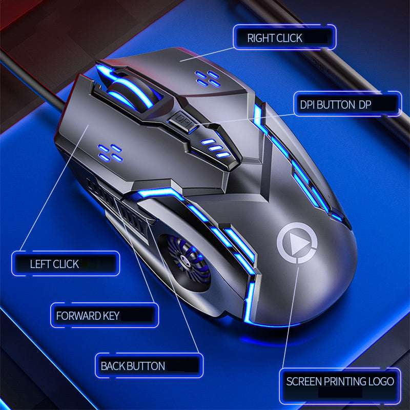 Precision Gaming Mouse, Silent RGB Gaming Mouse, Stylish Wired Mouse - available at Sparq Mart