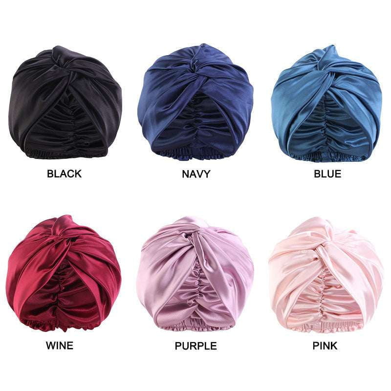 Comfortable Sleep Cap, Luxurious Twist Headwear, Silk Nightcap Adjustable - available at Sparq Mart