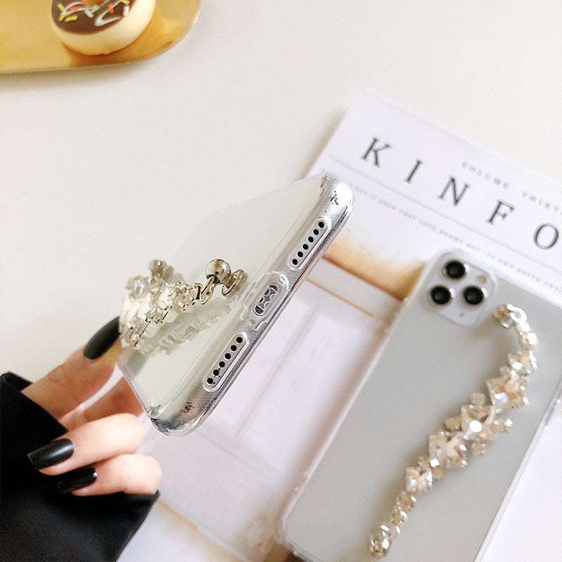 1. Transparent rhinestone phone case, 2. Trendy bracelet case, 3. Wholesale phone accessories - available at Sparq Mart