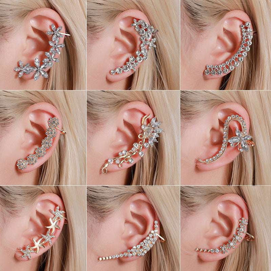 crystalline butterfly clip, elegant ear jewelry, unique clip earrings - available at Sparq Mart