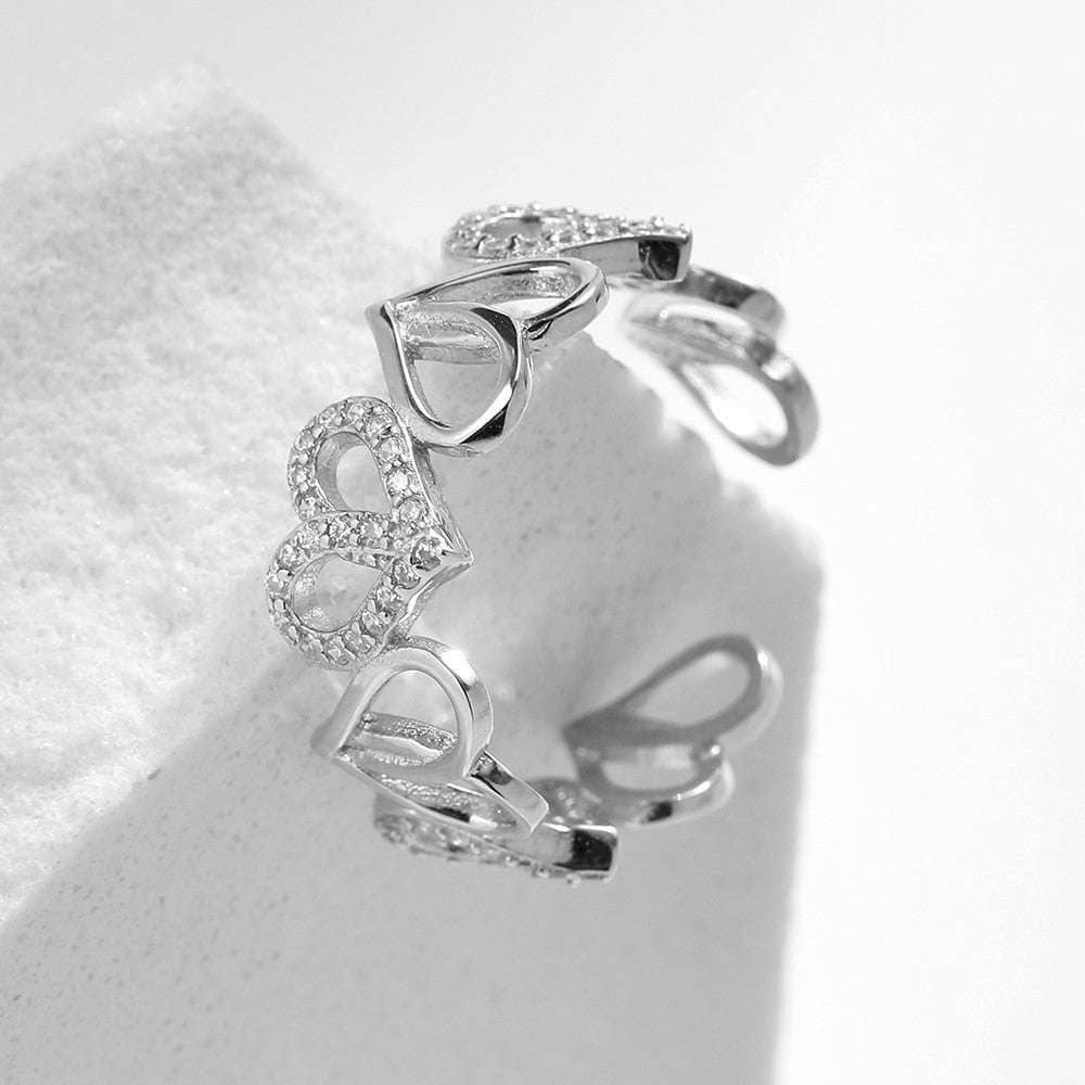 Adjustable Silver Ring., Heart Shaped Ring, Sterling Silver Love - available at Sparq Mart