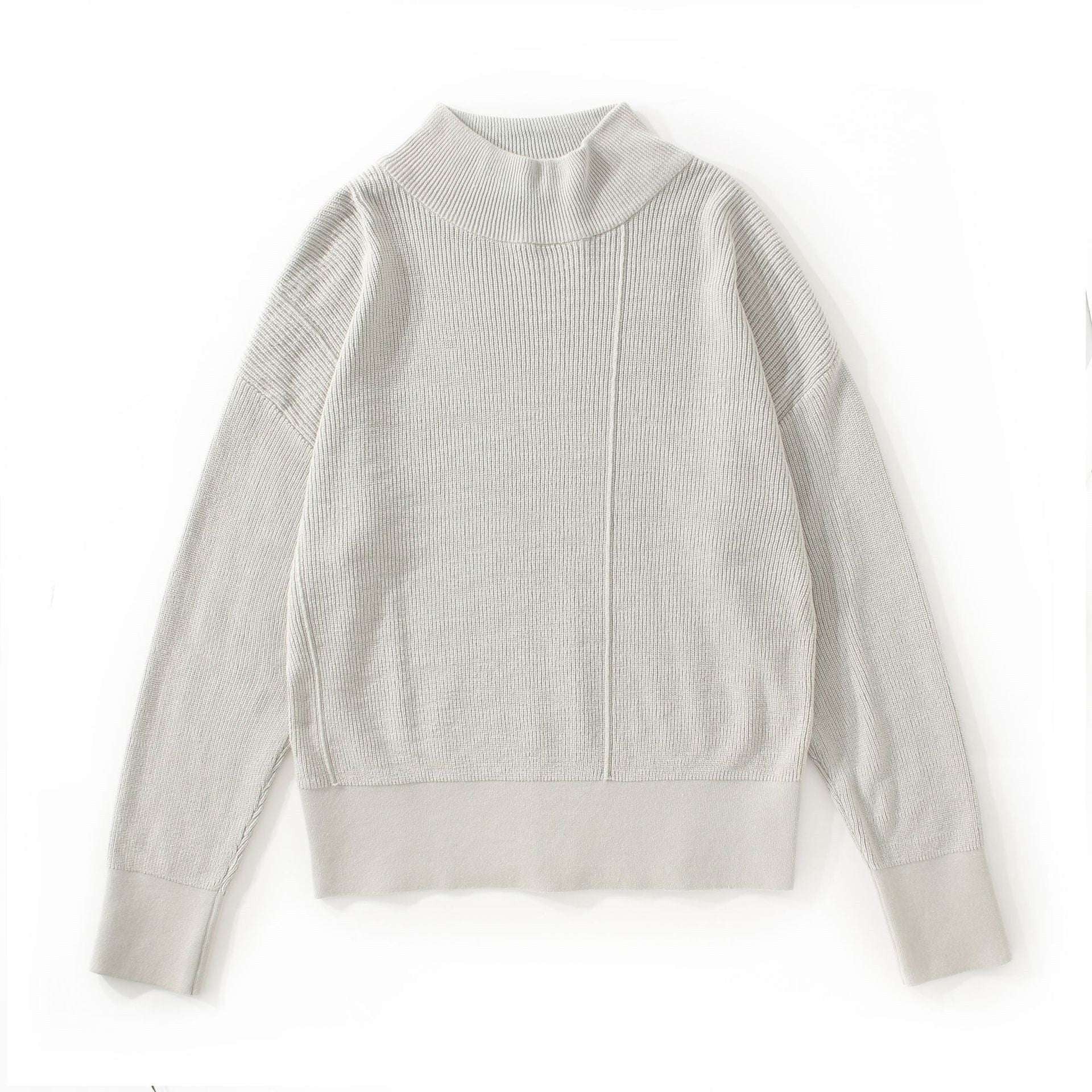 Casual Loose Sweater, Cotton Round Neck Top, Long Sleeve Comfort Fit - available at Sparq Mart