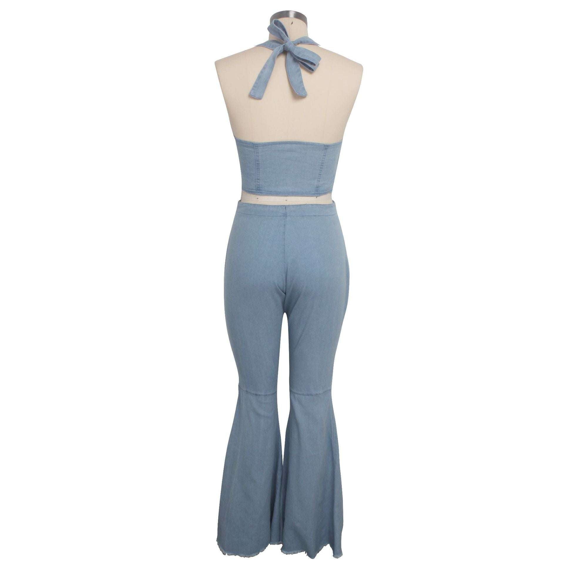 Casual Denim Suit, Frosted Denim Fashion, Women's Denim Outfit - available at Sparq Mart