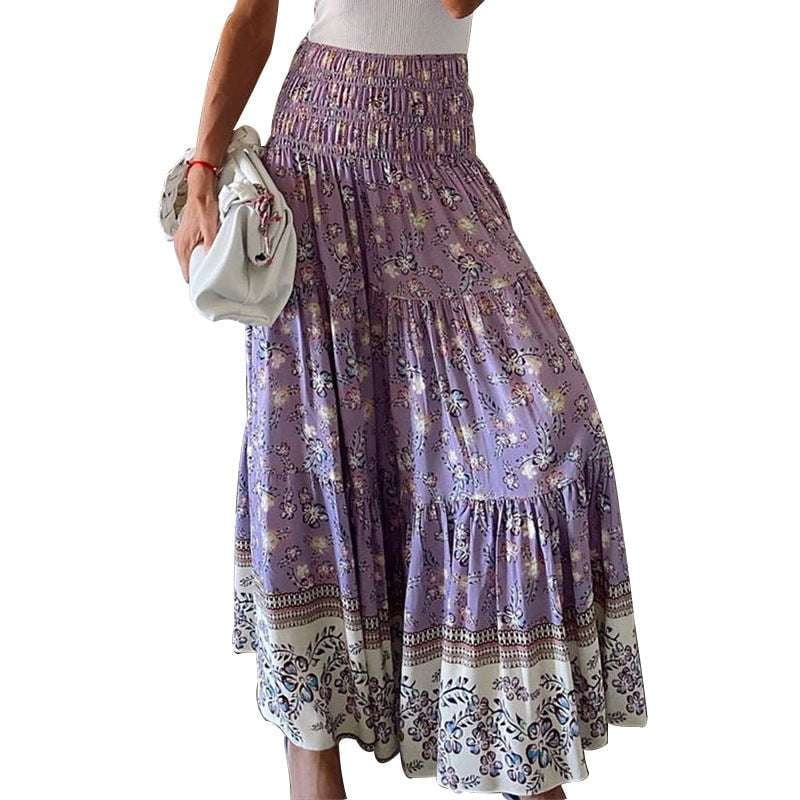 Elasticated Waist Skirt, Fashion Skirts Online, Printed Maxi Skirt - available at Sparq Mart