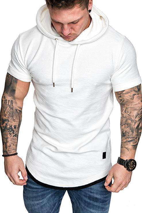 casual pullover hoodie, comfortable hooded tee, stylish t-shirt hoodie - available at Sparq Mart