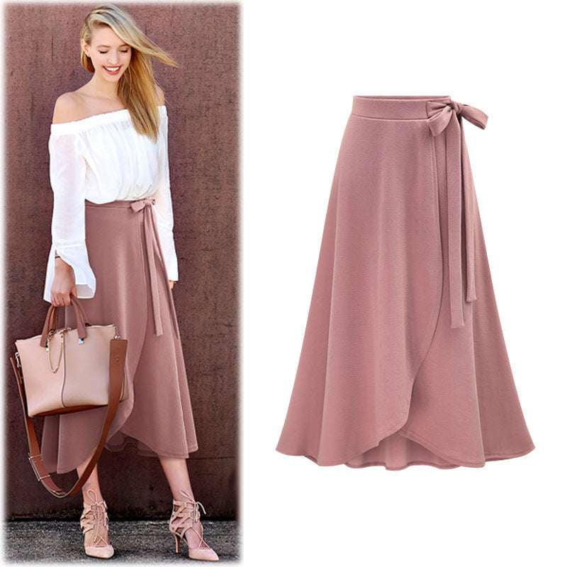 Lace-Up Skirt Fashion, Polyester Midi Skirt, Women's Midi Skirt - available at Sparq Mart