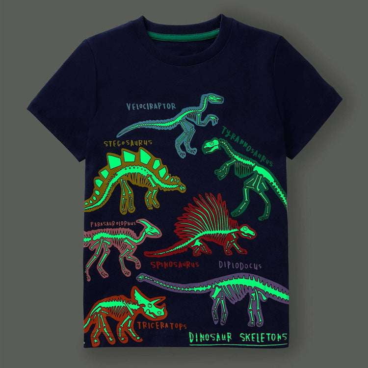 Children's T-Shirt, Short Sleeve, Stylish Luminous Shark - available at Sparq Mart