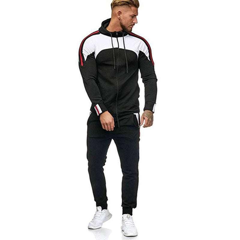 Breathable Workout Gear, Casual Sportswear Set, Men's Cotton Tracksuit - available at Sparq Mart