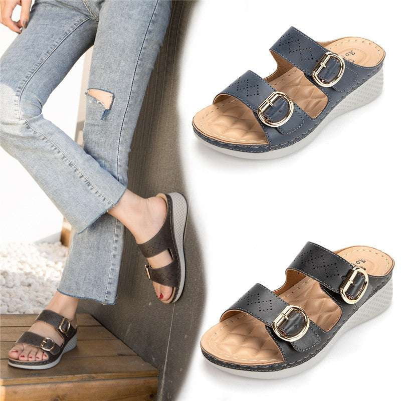 Comfort Women's Sandals, Metal Buckle Sandals, Sports Style Sandals - available at Sparq Mart