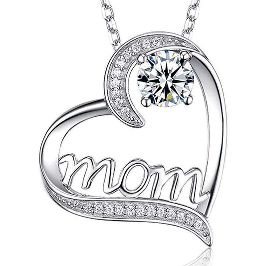 Heart Necklace, Stylish MOM Necklace, Zircon Necklace - available at Sparq Mart