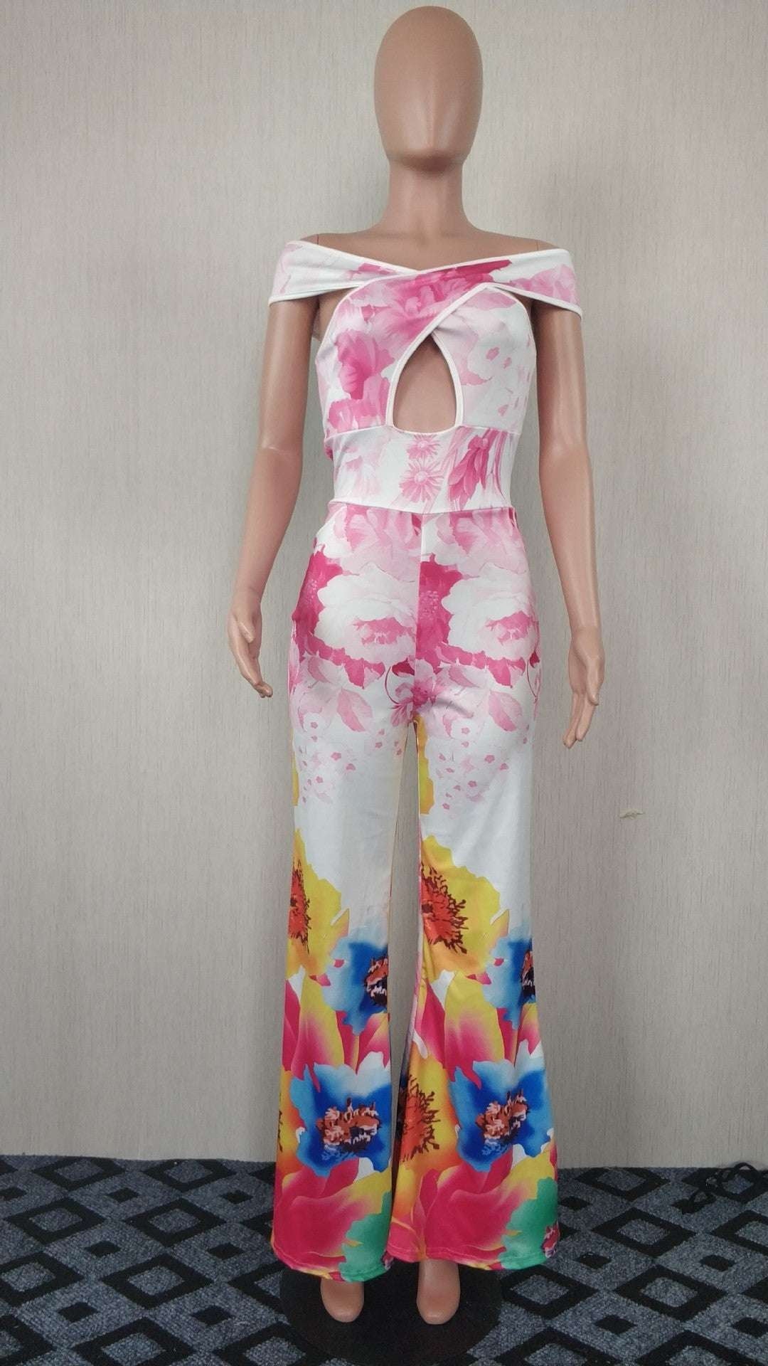 Plus Size Jumpsuit, Sexy Sleeveless Outfit, Tie-dye Fashion Apparel - available at Sparq Mart