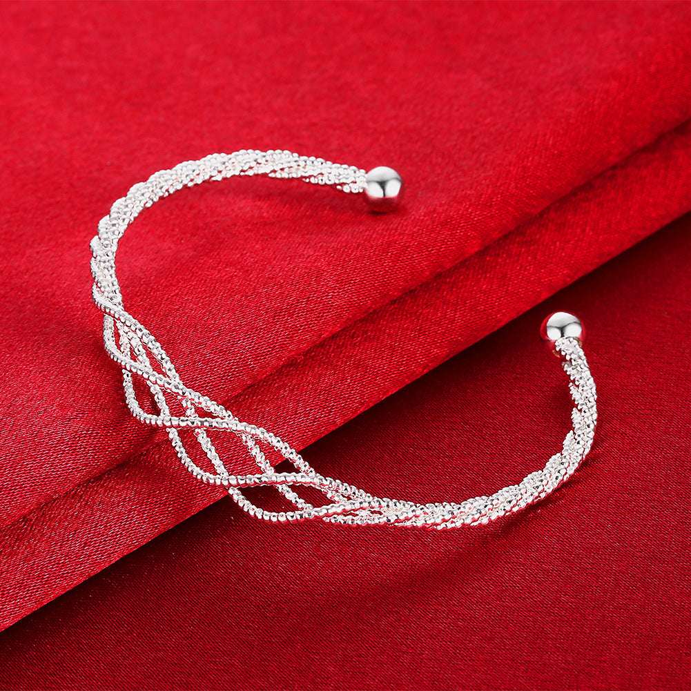 Elegant Silver Accessory, Simple Line Jewelry, Stylish Silver Bracelet - available at Sparq Mart