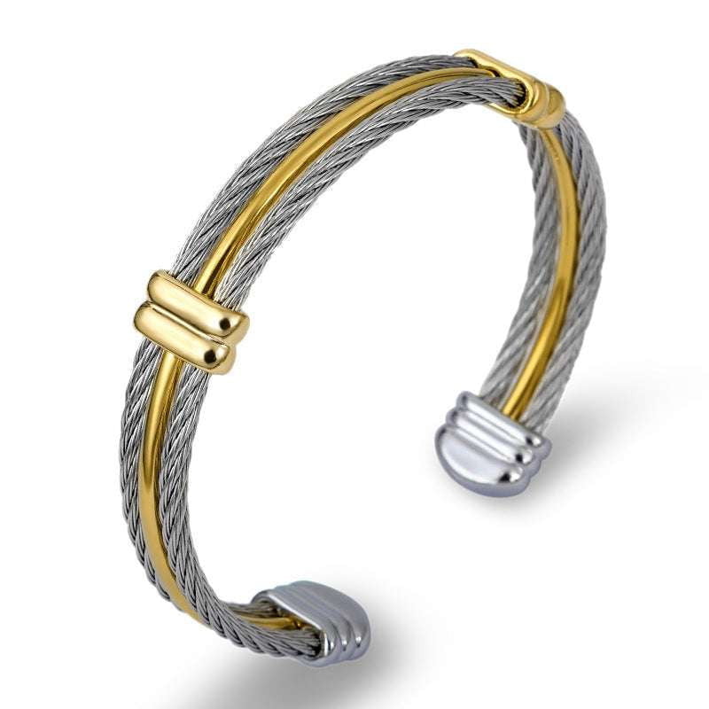 Braided Hemp Bracelet, Rope Bracelet Men, Steel Wire Bracelet - available at Sparq Mart