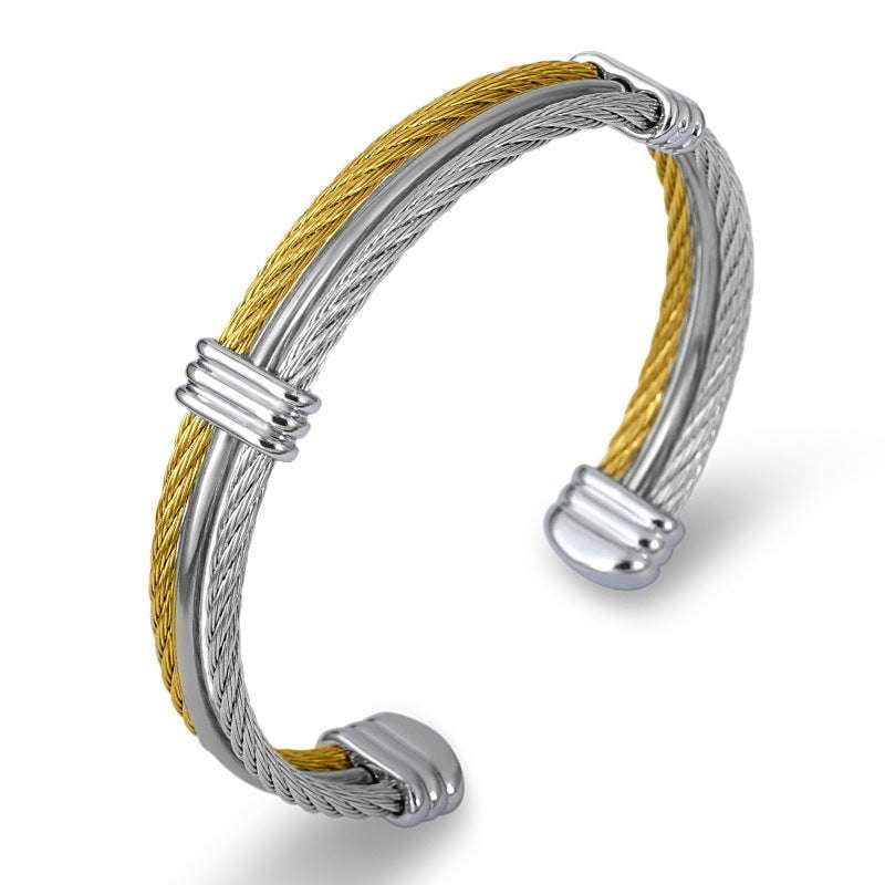 Braided Hemp Bracelet, Rope Bracelet Men, Steel Wire Bracelet - available at Sparq Mart