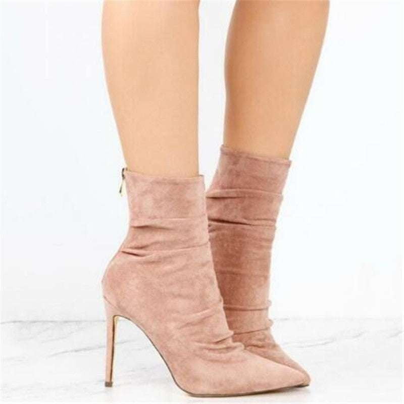 autumn high heels, suede heel boots, winter boot fashion - available at Sparq Mart