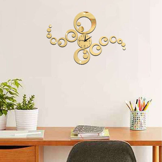 Chic Home Clock Decor, Decorative Wall Clock Sticker, Unique Wall Timepiece Design - available at Sparq Mart