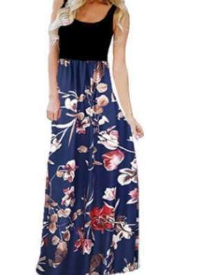 Colorful Patchwork Sundress, Floral Sundress Women, Printed Summer Dress - available at Sparq Mart