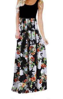 Colorful Patchwork Sundress, Floral Sundress Women, Printed Summer Dress - available at Sparq Mart