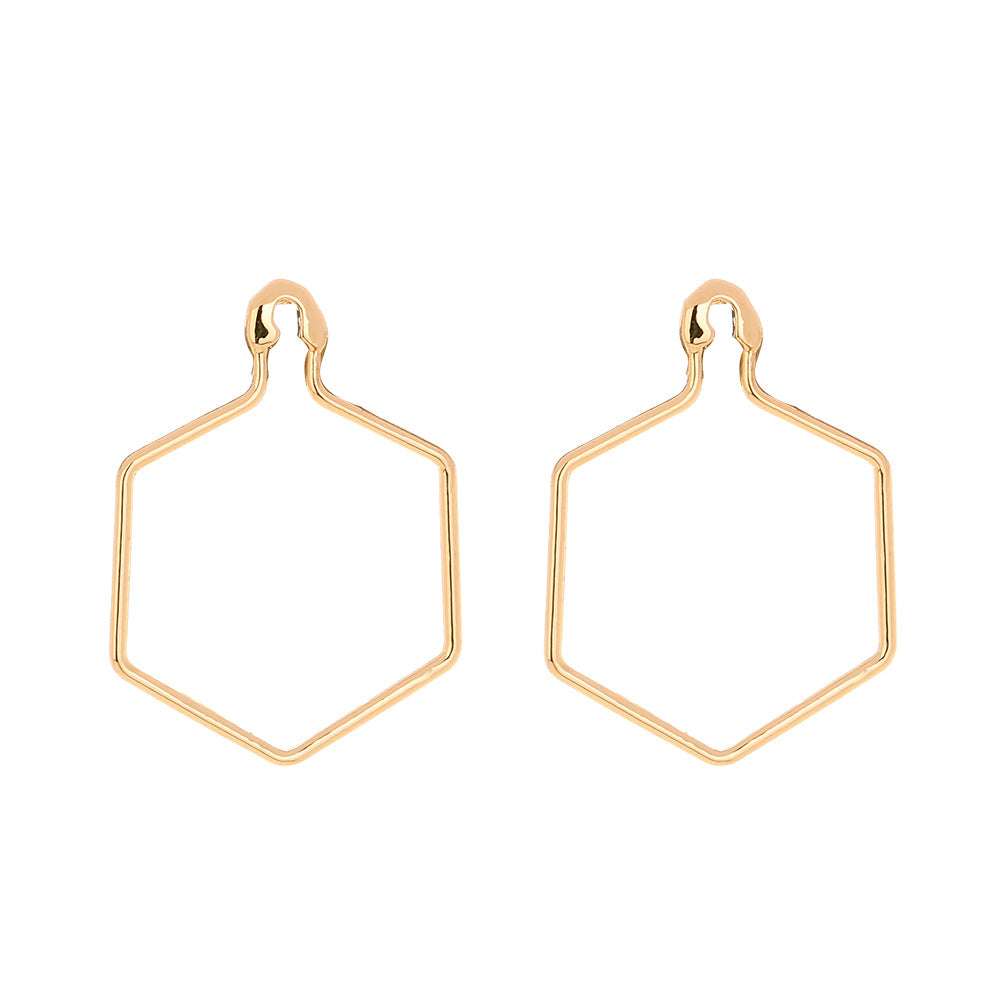 Geometric Design, Pin Stud Earrings, Trendy Gold Earrings - available at Sparq Mart