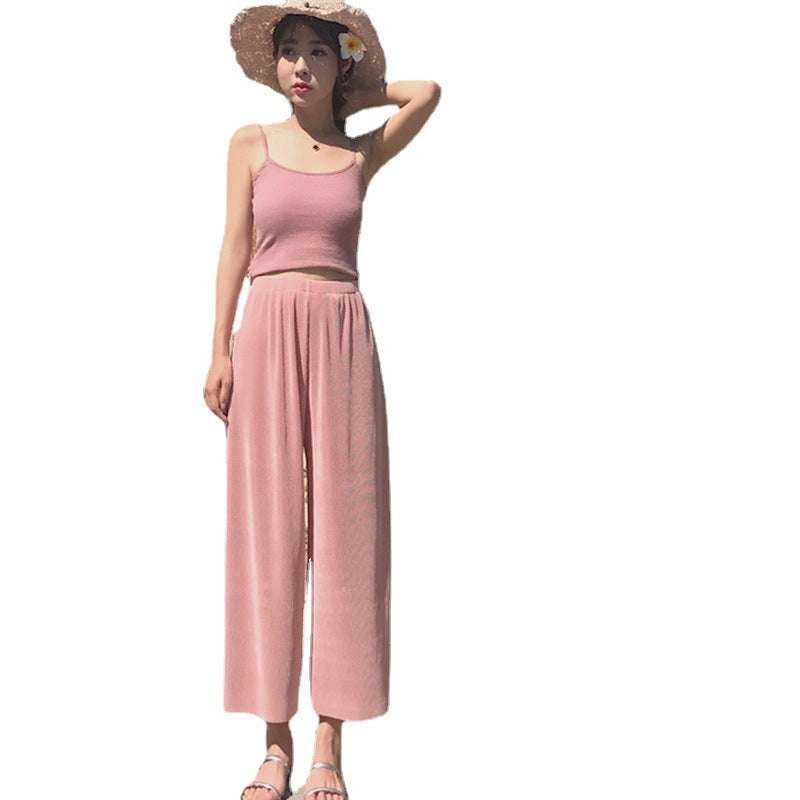 Chiffon Wide-Leg, Fashionable Pants Fit, Ice Silk Pants - available at Sparq Mart